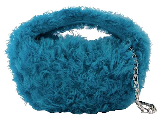 Autre Marque Borsa Baby Cush in ecopelliccia blu  ref.625018