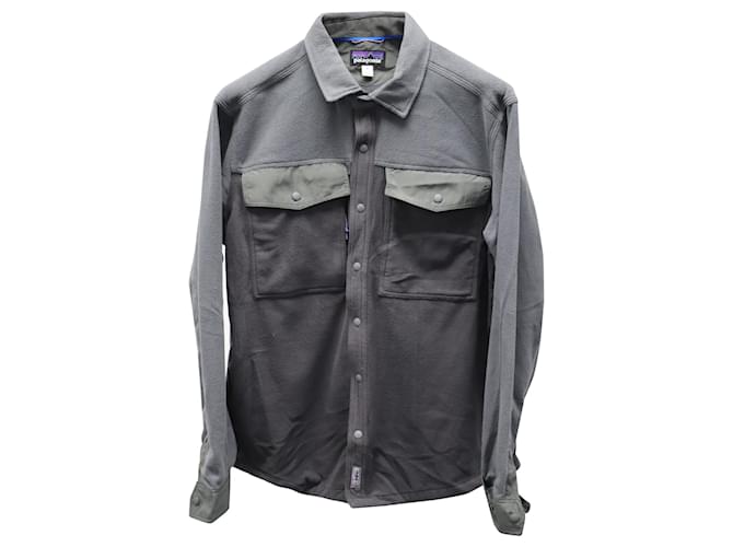 Autre Marque Patagonia Fleece Button Up Shirt en Polyester Gris  ref.625066