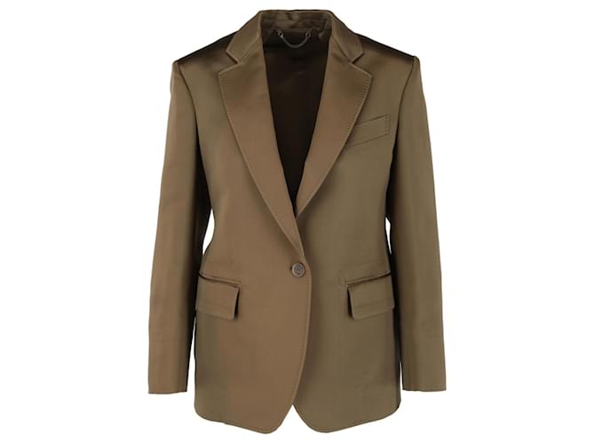 Salvatore Ferragamo Blazer de seda con botonadura sencilla Beige  ref.625104