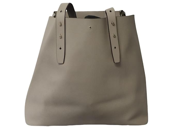 Bolsa tote grande com alça ajustável Kate Spade em couro cinza  ref.625463