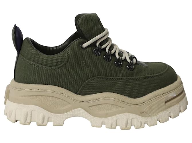 Autre Marque Eytys Chunky Angel Sneakers in Army Green Canvas Cloth  ref.625509