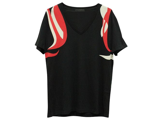 Camiseta de manga corta estampada en algodón negro de Alexander McQueen