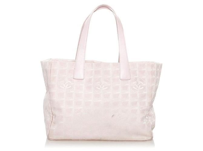 Chanel New Travel Line Tote Bag Pink Nylon  ref.625550