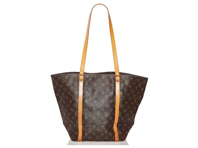 Louis Vuitton Monogram Sac Shopping Tote Brown Cloth  ref.625623