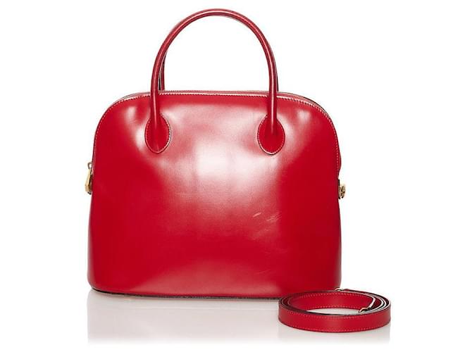 Céline Leather Dome Bag Red Pony-style calfskin  ref.625674