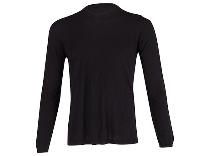Autre Marque Mr P. Crew Neck Sweater Top in Black Cashmere Wool  ref.625685