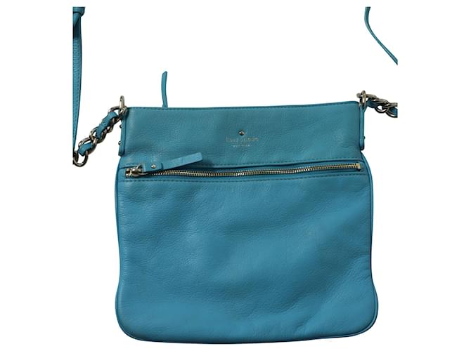 Kate Spade Jackson Zip Crossbody Bag in Turquoise Leather  ref.625687