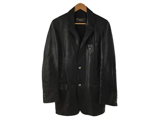 Versace Blazers Jackets Black Leather  ref.625849