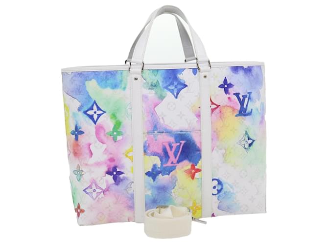 LOUIS VUITTON monogram water Sac Weekend Tote Bag 2way Multicolor LV Auth 29500a Multiple colors Cloth  ref.625889