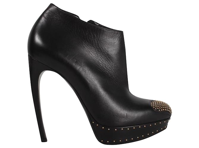 Alexander McQueen ankle boots Black Leather  ref.626012
