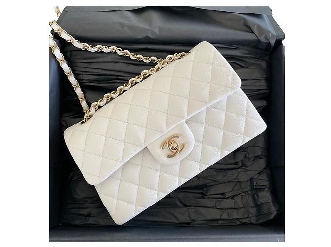 Borsa a spalla caviale Chanel Bianco