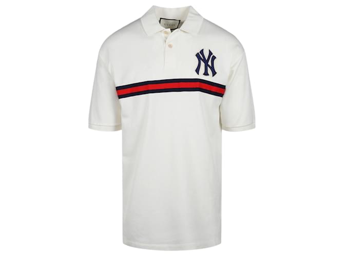 Kurzärmliges Poloshirt mit NY-Logo von Gucci Mehrfarben Baumwolle  ref.626094