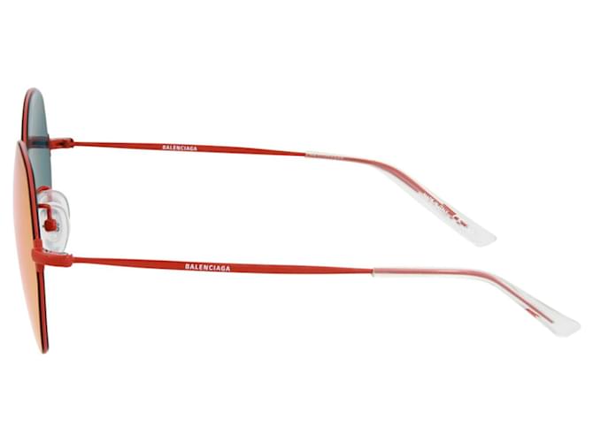 Balenciaga Round-Frame Metal Sunglasses Red  ref.626122