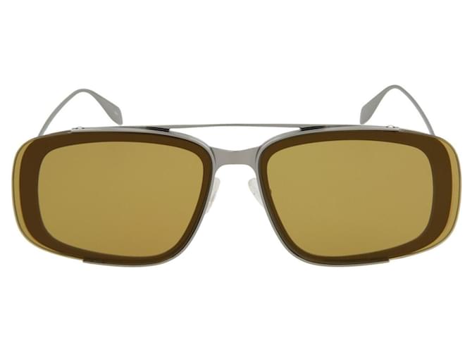 Alexander Mcqueen Sonnenbrille aus Metall im Pilotenstil Gelb  ref.626190