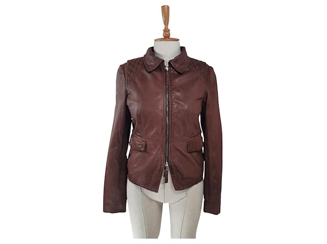 Max & Co Jackets Brown Leather  ref.626254