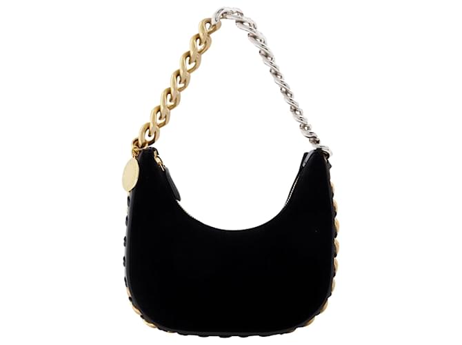 Stella Mc Cartney Frayme Hobo Zip Tiny in black synthetic leather Leatherette  ref.626407