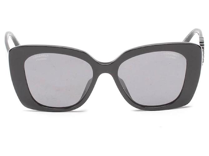 Chanel Square Tinted Sunglasses Black Metal ref.626459 - Joli Closet
