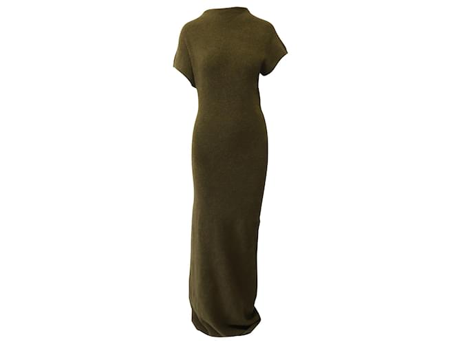 Proenza Schouler Asymmetric Maxi Dress in Army Green Merino Wool-Blend  ref.626515