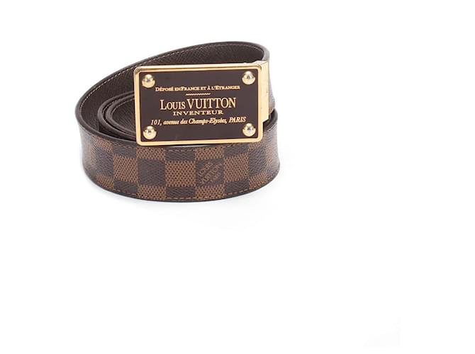 Louis Vuitton Damier Ebene Inventeur Belt Brown Cloth ref.626545 - Joli  Closet