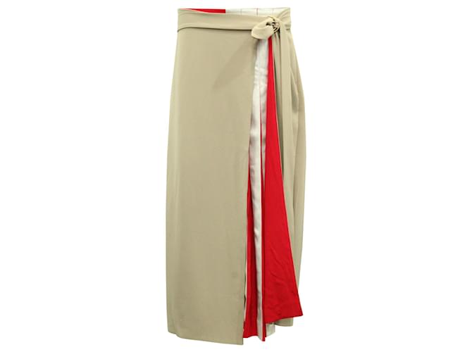 Falda estilo cruzada plisada en triacetato beige de Diane Von Furstenberg Castaño Sintético  ref.626571