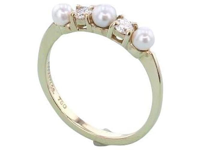 Tiffany & Co. (tiffany) Anello di diamanti con perle 750Anello di gioielli di marca YG 750YG  ref.626681