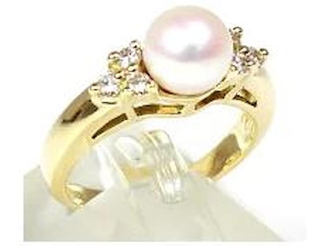 Tiffany & Co Tiffany TIFFANY&Co. K18Bague design diamant perle YG Non. 10 fini  ref.626699