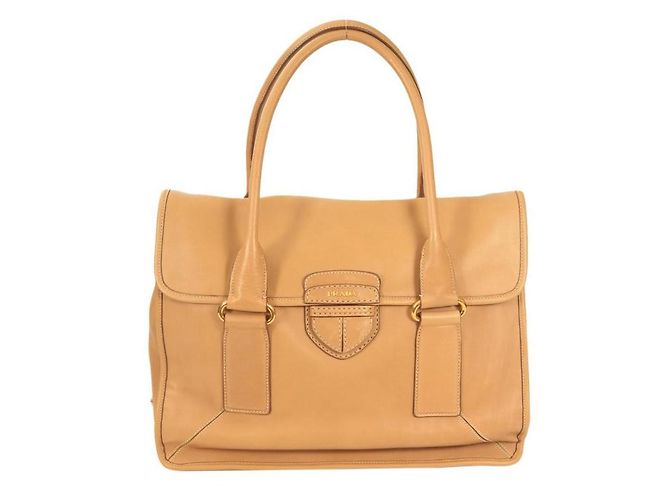 Sac à main Prada en cuir de veau caramel