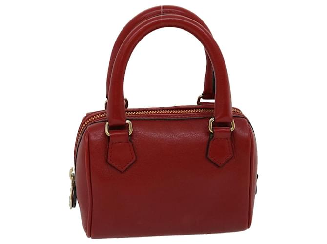 Céline CELINE mini Hand Bag Leather Red Auth 30976  ref.626849
