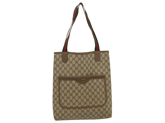 GUCCI GG Canvas Web Sherry Line Tote Bag Beige Vert Rouge Auth2850  ref.626871