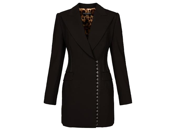 Veste en laine à boutonnage doublé Dolce & Gabbana Noir  ref.627040