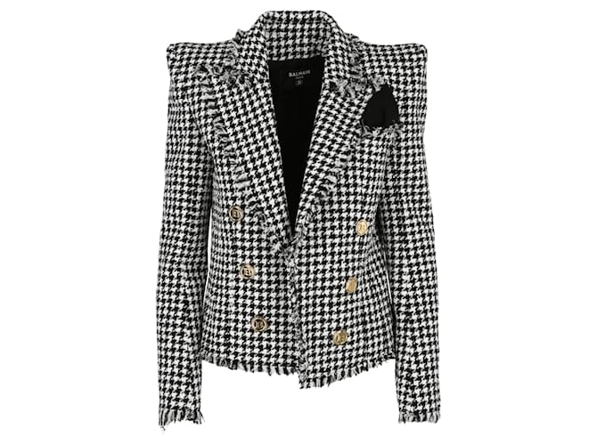 Balmain Spencer giacca blazer pied de poule Multicolore  ref.627284