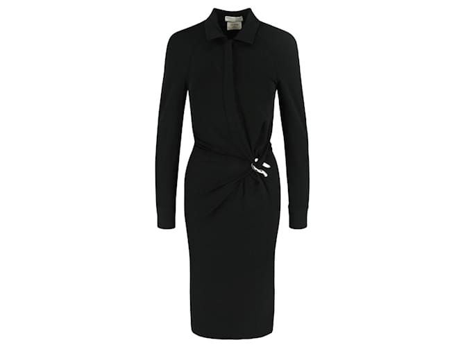 Bottega Veneta Draped Shirt Dress Black ref.627341 - Joli Closet