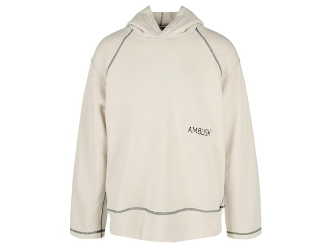Autre Marque AMBUSH Ambush Sweat à capuche contrasté pour homme Coton Blanc  ref.627466