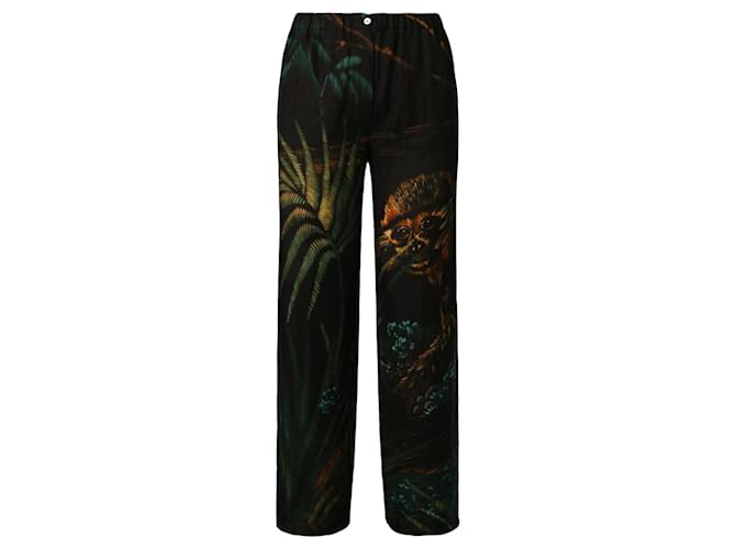 Pantalones de seda Alanui Monkey Jungle Multicolor  ref.627740