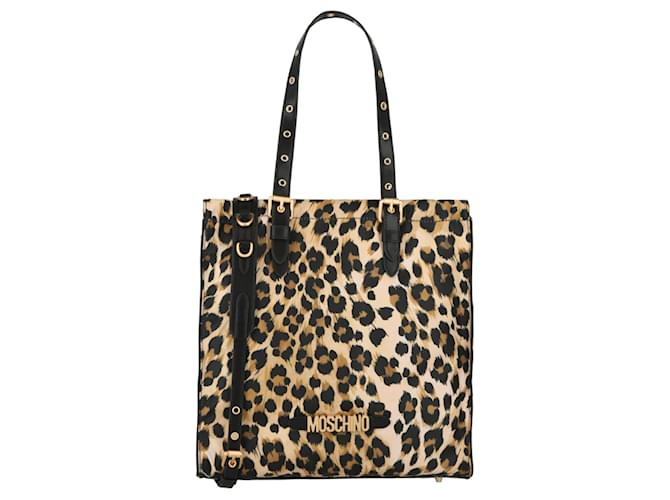 Borsa tote Moschino con stampa leopardata Multicolore  ref.627871