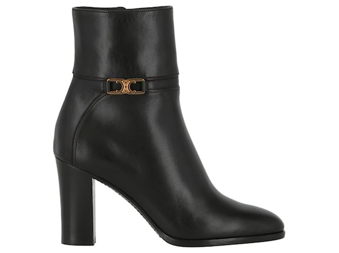 Céline Celine Claude Ankle Boot Black Leather Pony-style calfskin  ref.627981