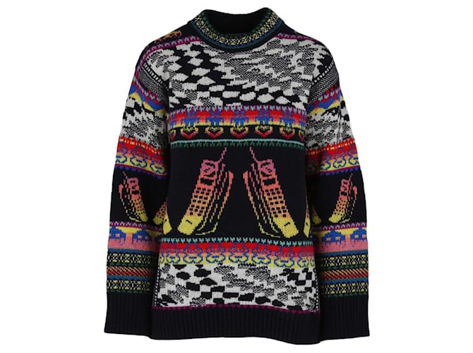 Stella Mc Cartney Stella McCartney Keep In Touch suéter extragrande de lana Multicolor  ref.628068