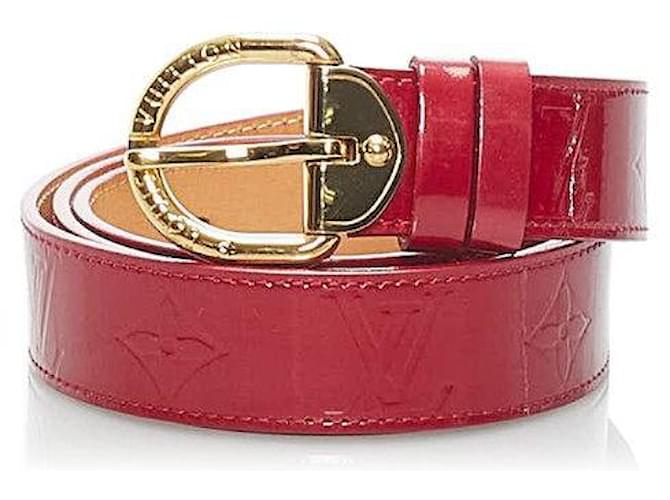 Louis Vuitton Monogram Vernis Ceinture Belt Red Leather Patent