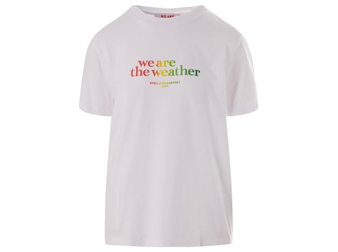 Stella Mc Cartney Camiseta Gráfica Branco Algodão  ref.628334