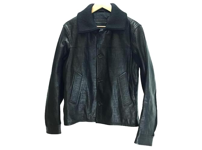 Prada Blazers Jackets Black Leather  ref.628516