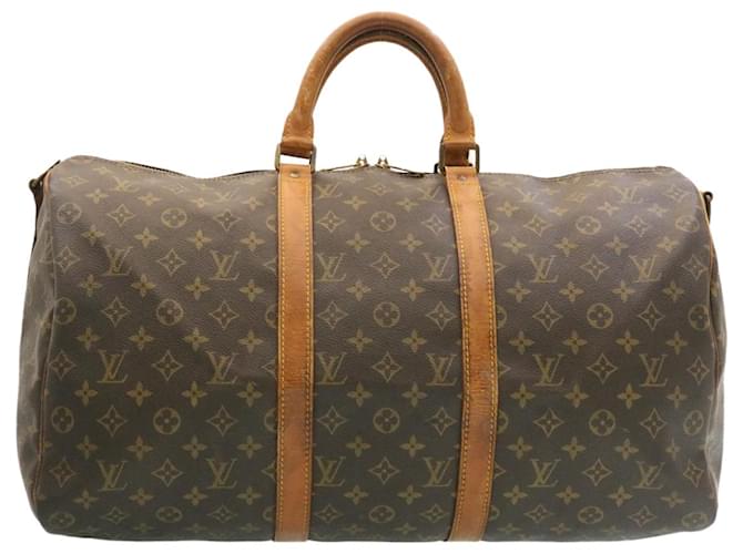Louis Vuitton Keepall Bandouliere 50 Brown Cloth  ref.628521