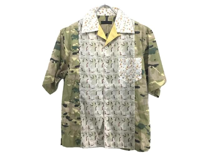 Prada Shirts Khaki Cotton  ref.628527