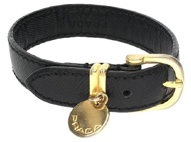 Prada Bracelets Black Leather  ref.628535