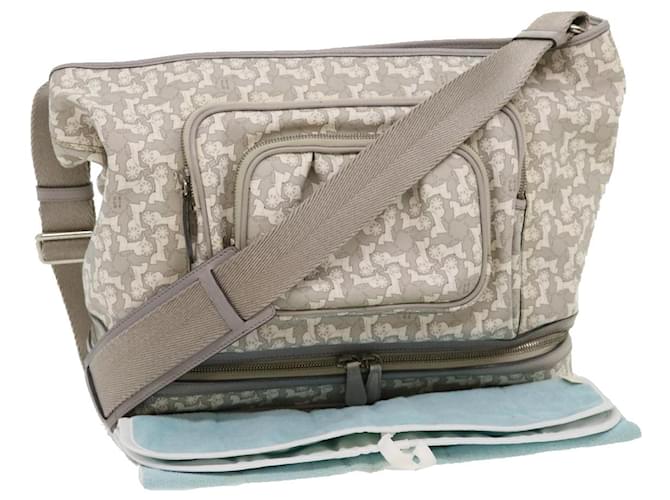 Céline CELINE Salky Pattern Shoulder Bag Ai Tominaga PVC Leather Gray Auth ac919 Grey  ref.628646