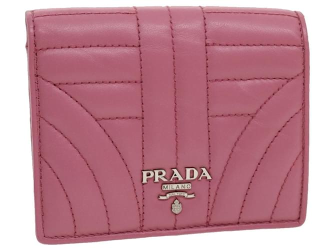 PRADA Wallet Lamb Skin Pink Auth 31005a Leather  ref.628655