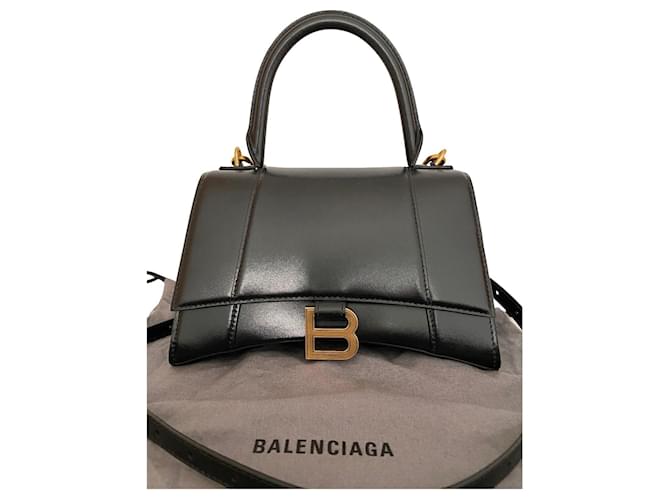 Balenciaga Hourglass Small Black Smooth Leather  ref.629171
