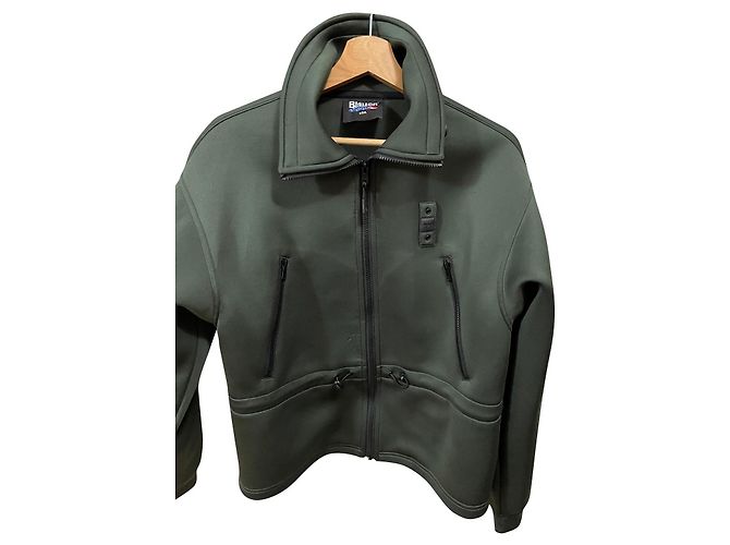 Blauer Jacke Dunkelgrün Polyester M