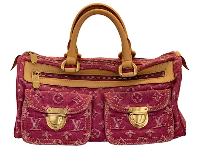 Neo speedy Louis Vuitton Handbags Fuschia Denim  ref.629199