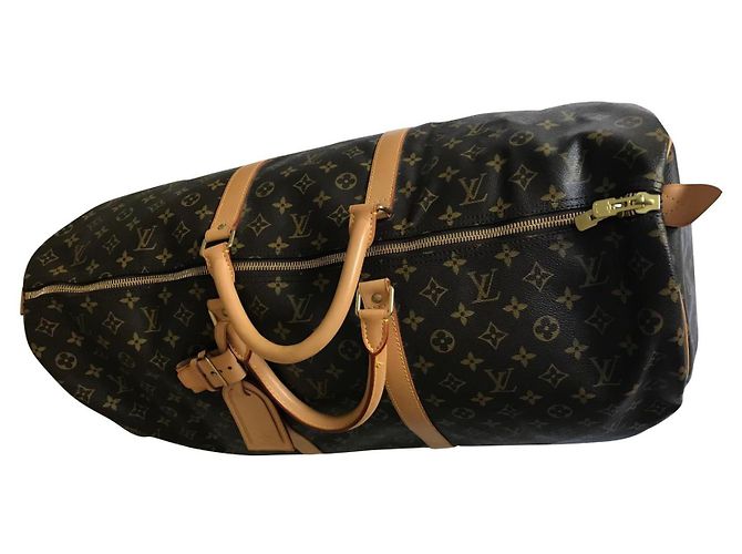 Louis Vuitton Bolsa de Viagem Keepall 60 Marrom de Tecido