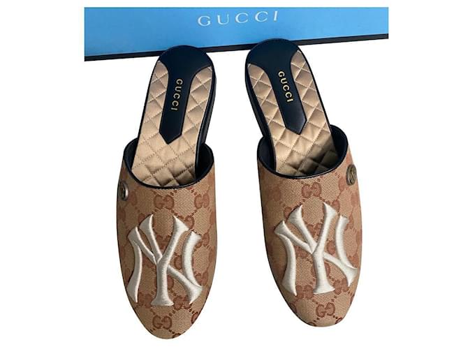 GUCCI MULES PRINCETOWN NY SANDALI Brown Leather  ref.629336